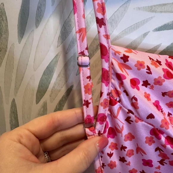 Unbranded Pink Floral Bodycon Backless Midi Dress Size Small - Picture 7 of 7